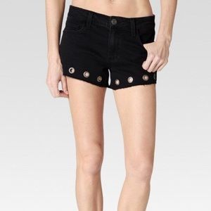Paige Black Vintage Grommet Keira Boyfriend Shorts
